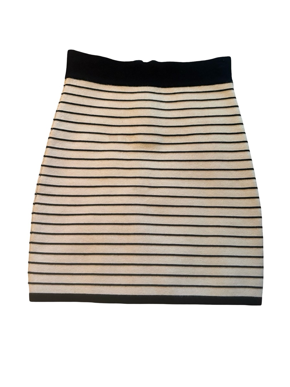 bebe Black and Cream Striped Mini Skirt Like New Vintage Stretch Size S